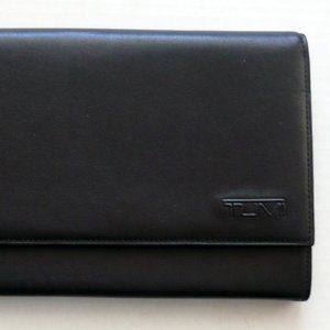 Tumi Travel Document Case Black Leather